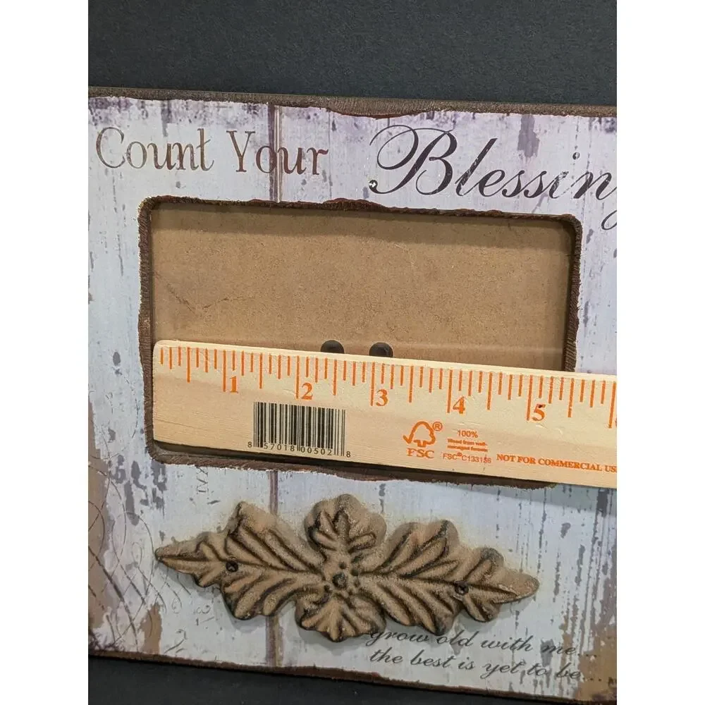 Vintage Farmhouse Frame Anniversary Wedding Count Your Blessings Grow Old With